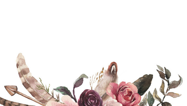 水彩花框