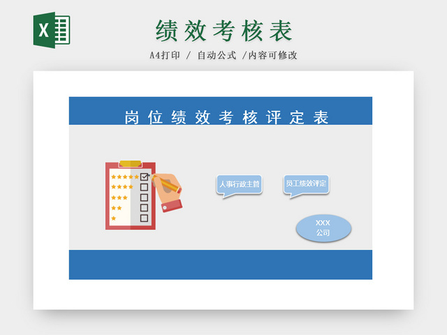 公司岗位绩效考核评定EXCEL表