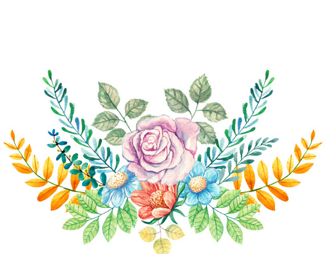 手绘水彩花卉素材