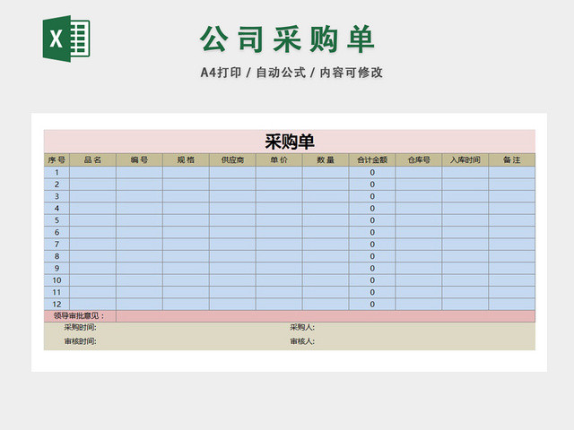 公司各仓库材料采购时间数量金额明细表