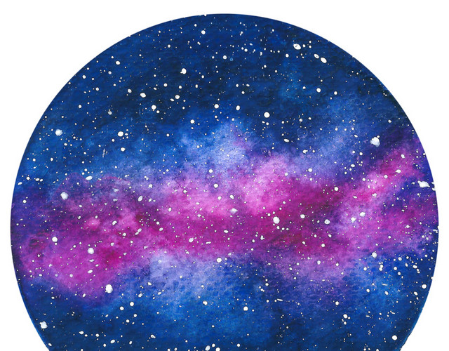 手绘水彩涂鸦星球素材