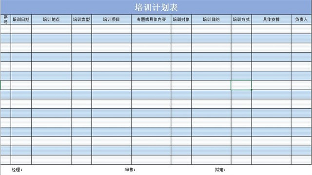 在职员工培训计划表