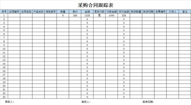 简约采购合同表格模板