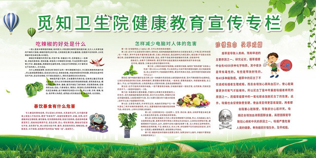绿色清新觅知卫生院健康教育医院社区宣传专栏