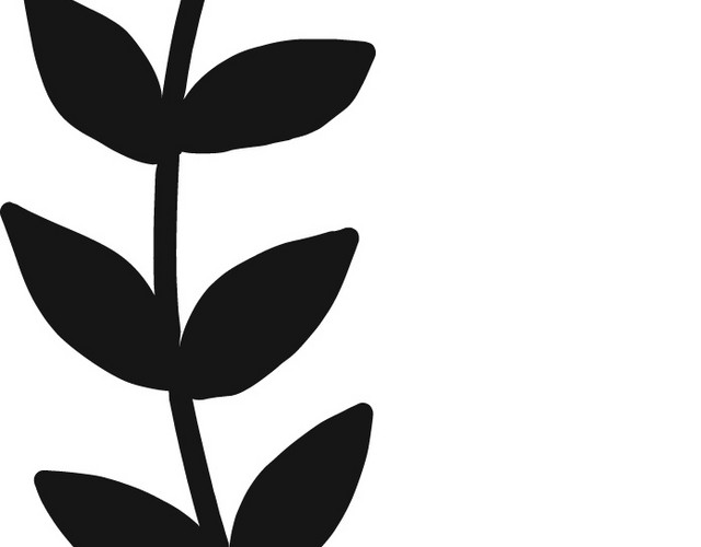 手绘线稿枝叶素材