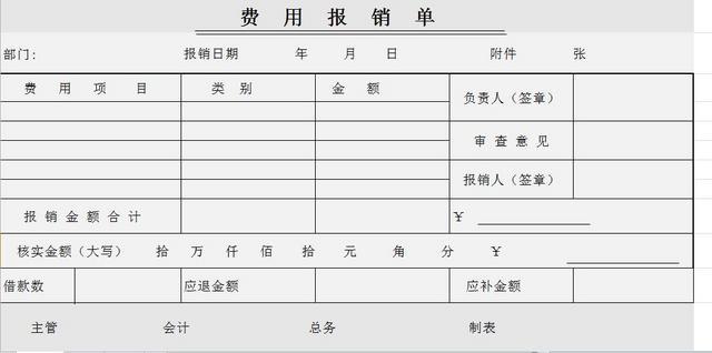 费用报销单