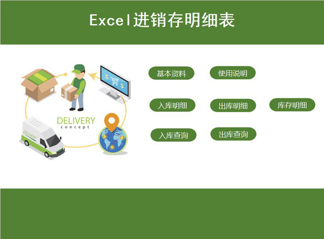 仓储管理进销存明细表格设计EXCEL模板