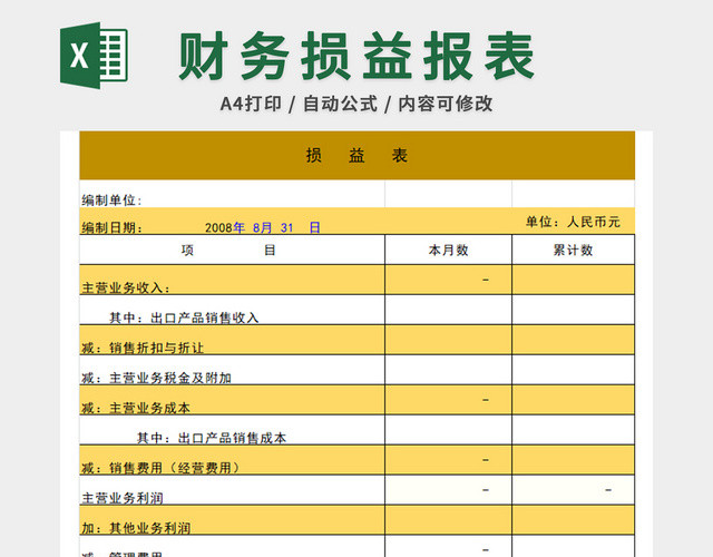 财务损益表