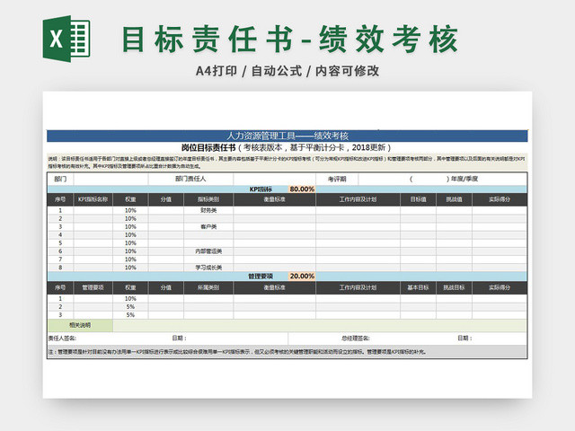 目标责任书绩效考核