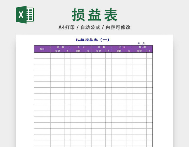 比较损益表
