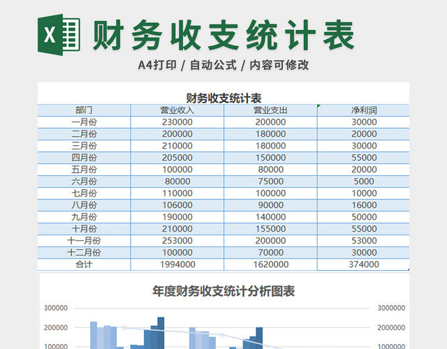 财务收支统计表