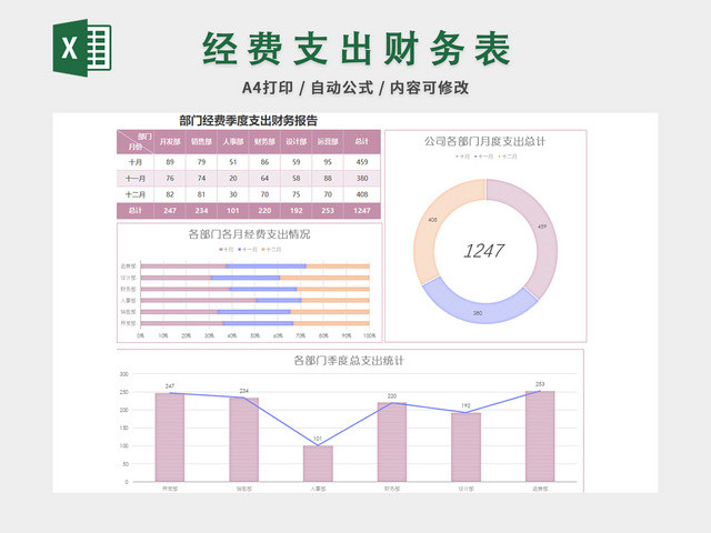 经费支出财务表