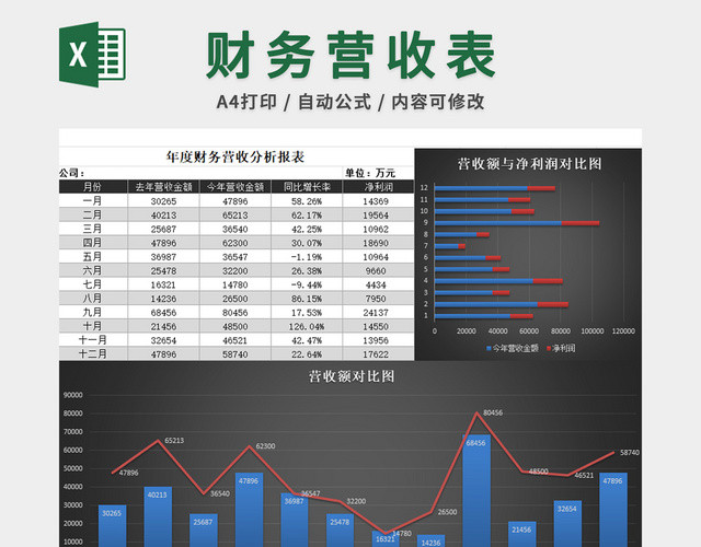 年度财务营收分析表