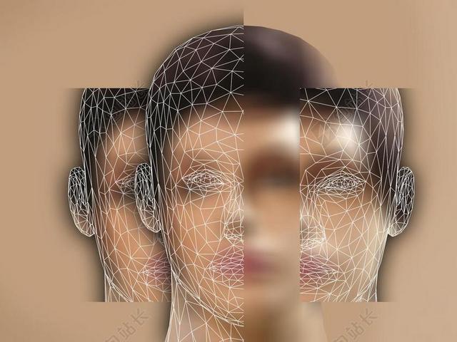设计抽象模糊的数码人头像背景图片