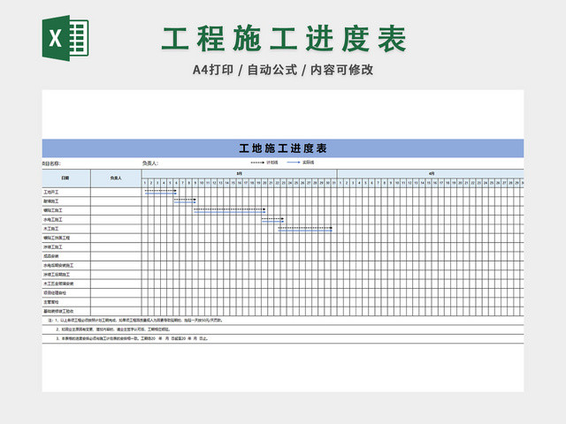 工程施工进度表