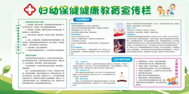 绿色清爽健康教育宣传展板