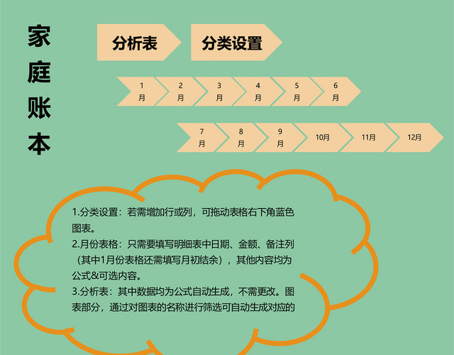 家庭账本分析系统表格EXCEL模板
