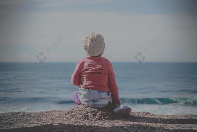 孩子们 儿童 海洋 等待 可爱 女孩 幸福