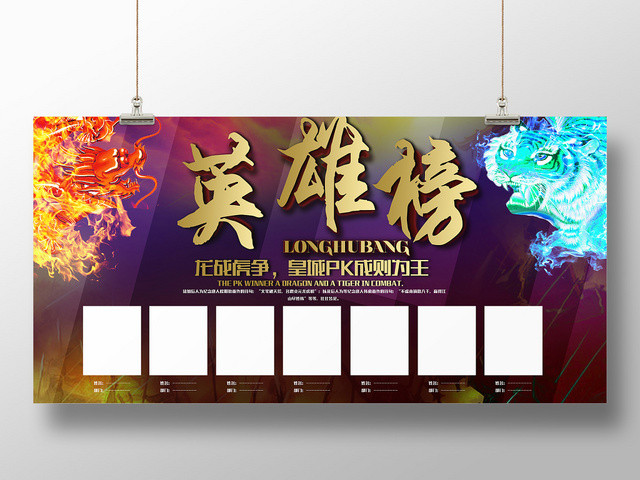 炫酷销售业绩英雄排行榜展板