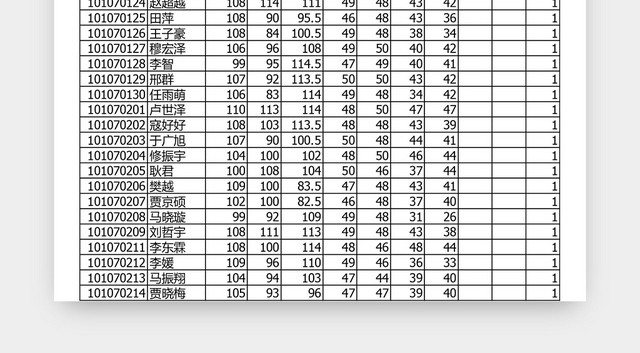 期末考试学生成绩表EXCEL模板