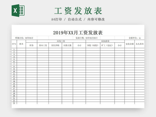 员工工资调整记录表工资表