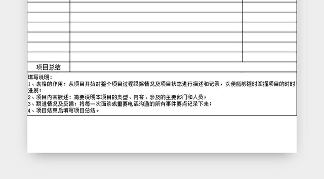 项目跟踪记录表