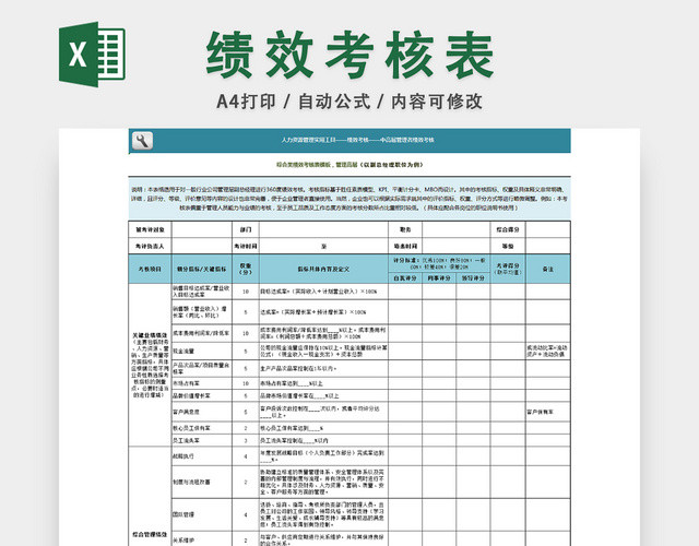 绩效考核表