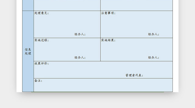 问题反馈处理表