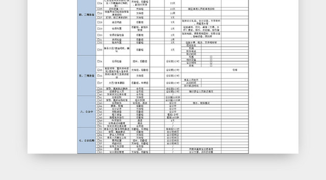 大型会议组织流程单