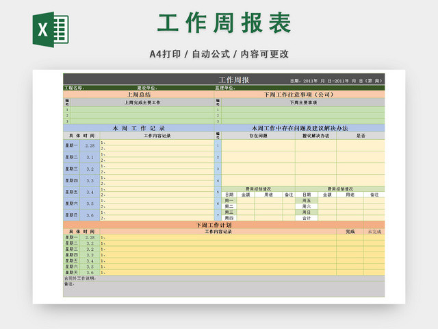 工作周记详情记录表