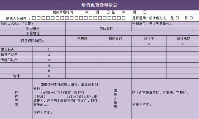 项目增值税税负成本发票EXCEL表