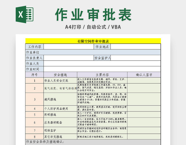 工程施工作业审批表