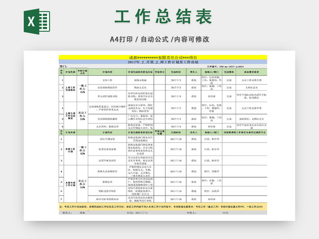 工作计划统计详情表
