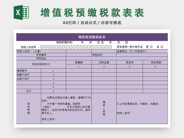 项目增值税税负成本发票EXCEL表