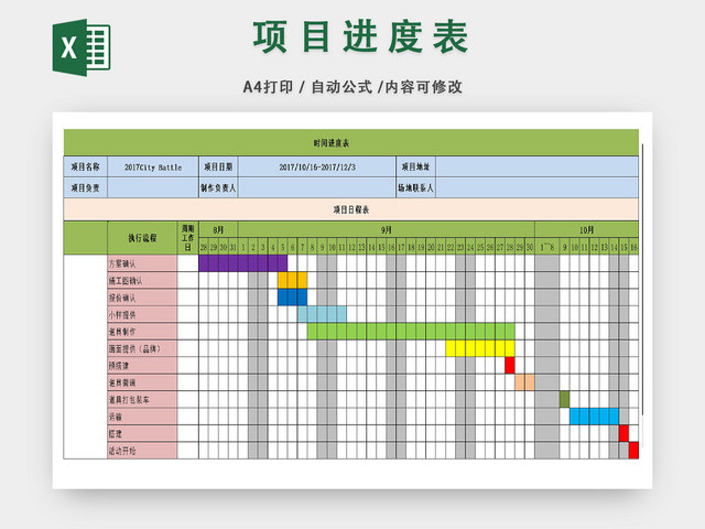 企业项目进度详情统计表