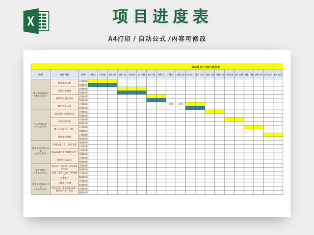 企业项目实例详细进度表