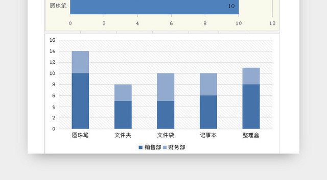 蓝色办公用品领用记录清单EXCEL表