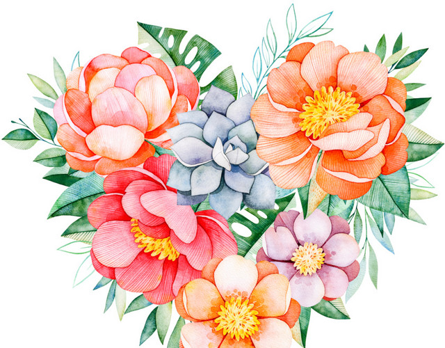 水彩花卉素材