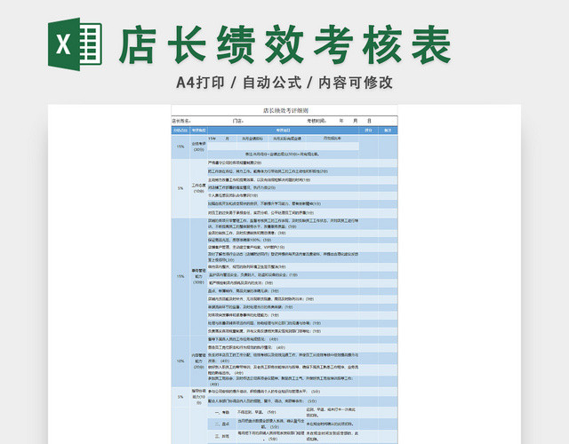 店长绩效考核