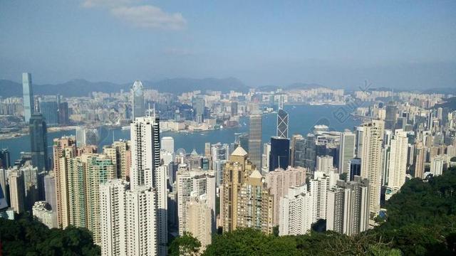 建筑香港市中心景色背景图片