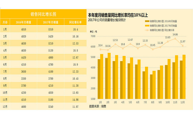 财务会计公司销售增长记录EXCEL表