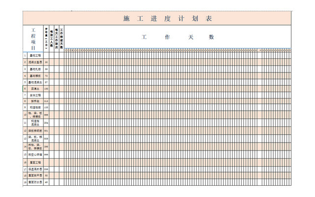 施工进度计划安排表