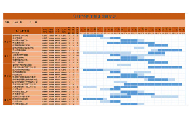 工作计划进度表