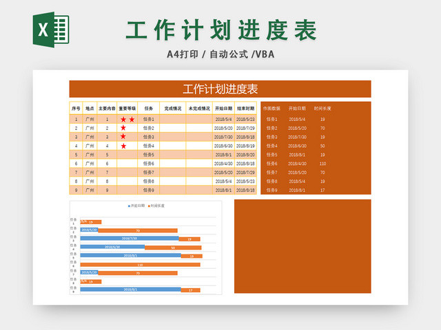 工作计划进度表