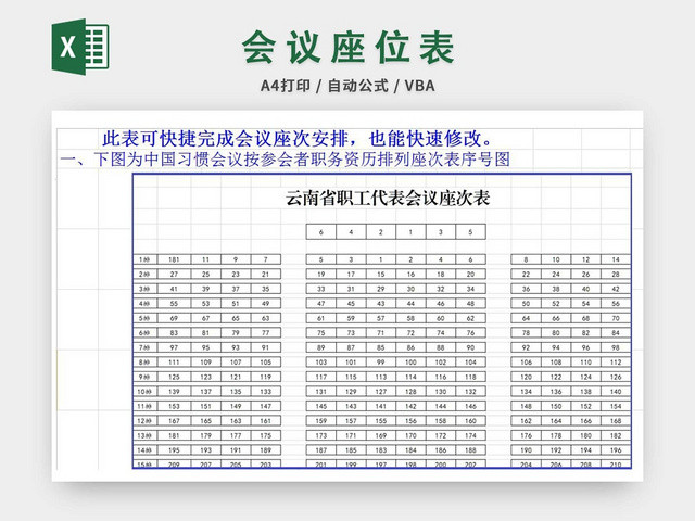 参会者姓名会议座次表