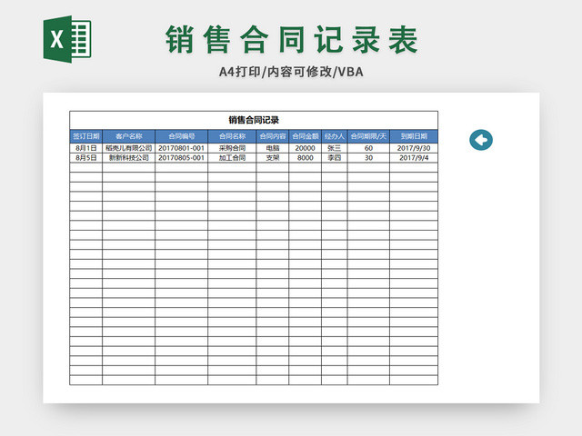 销售合同记录