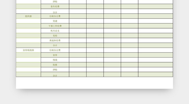 经费预算安排表EXCEL模板