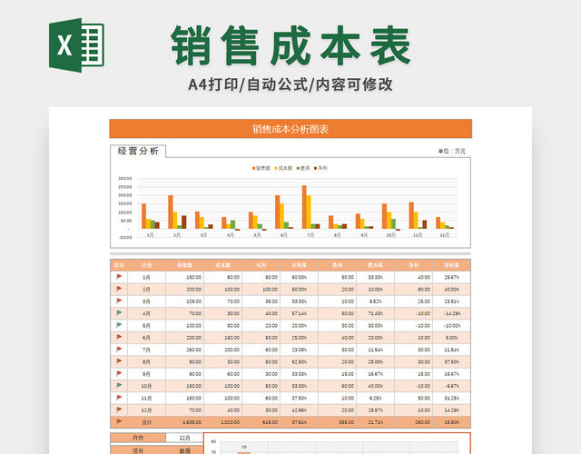 销售成本表