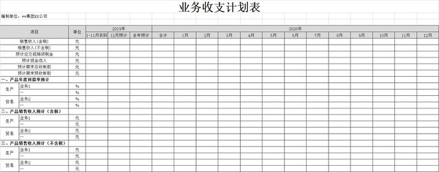 简约公司资金预算表资金收支计划表