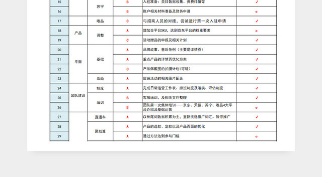工作计划表
